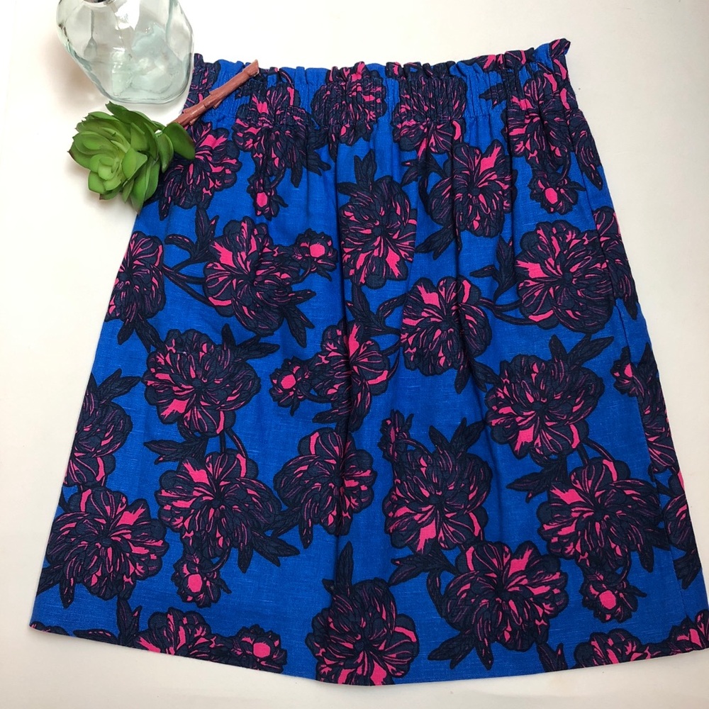 J. Crew Blue & Pink floral skirt
